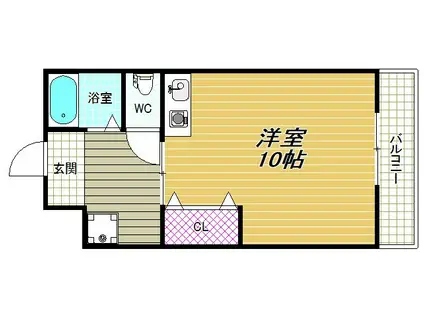 セラヴィ(ワンルーム/2階)の間取り写真