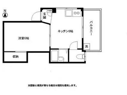 コーポ越路(ワンルーム/3階)の間取り写真
