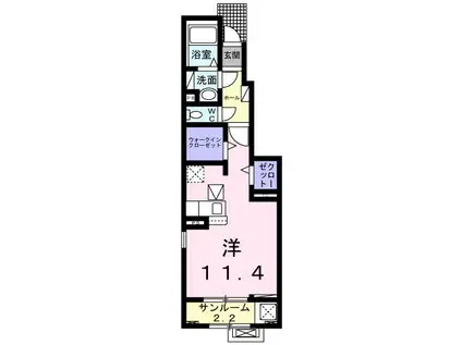 MAISON DE YK III(ワンルーム/1階)の間取り写真