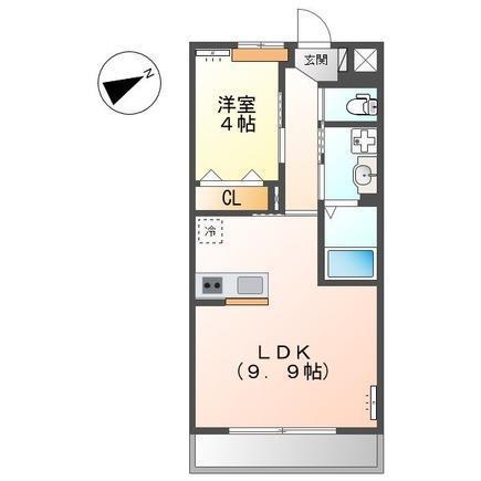 スカイピース(1LDK/2階)の間取り写真