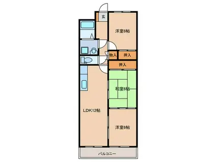 サンシャイン三苫(3LDK/3階)の間取り写真