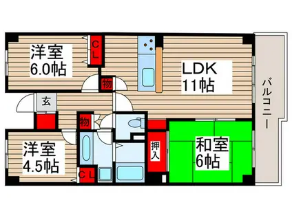 T`S GARDEN西船橋(3LDK/6階)の間取り写真