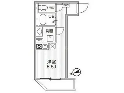 TSCUORE柴又I(ワンルーム/2階)の間取り写真