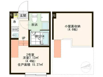 フルーリ六町(ワンルーム/1階)の間取り写真