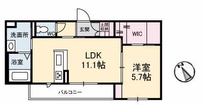 RAFTEL A(1LDK/2階)の間取り写真