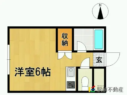 ハイムM(ワンルーム/2階)の間取り写真