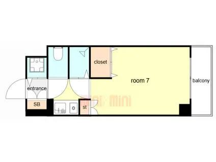 ライオンズマンション三宮東第2(1K/5階)の間取り写真