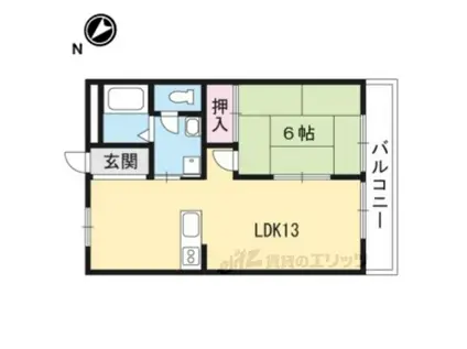 グランドール野洲(1LDK/1階)の間取り写真