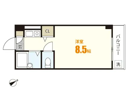 コンフォルトK(ワンルーム/1階)の間取り写真