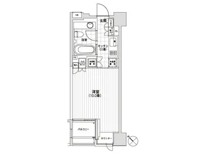 カスタリア銀座(ワンルーム/4階)の間取り写真