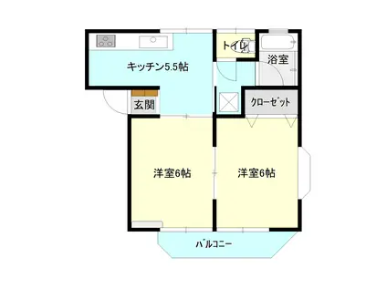 コーポ25(2K/1階)の間取り写真