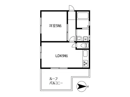 ビレッジ古川(1LDK/3階)の間取り写真