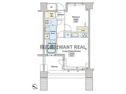 レジディアタワー上池袋(1LDK/6階)の間取り写真