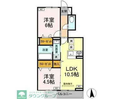 ガーネット II(2LDK/1階)の間取り写真