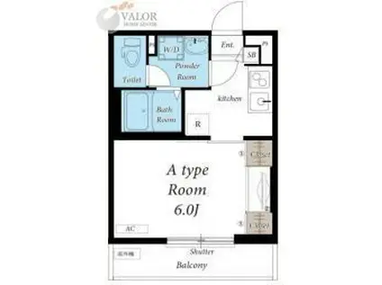 リブリ・上つるま(1K/1階)の間取り写真