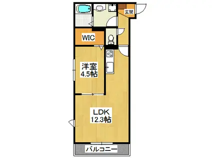 プライムエデン(1LDK/2階)の間取り写真