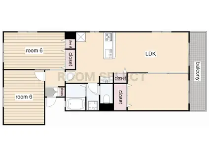 ララ トップ 本山 B(2LDK/1階)の間取り写真