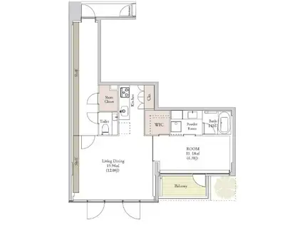 AUBE TAKANAWA(1LDK/4階)の間取り写真