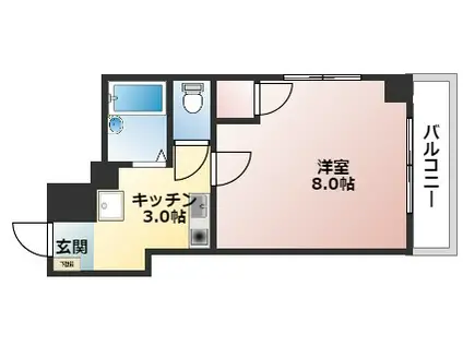 エンゼルハート加古町(1K/8階)の間取り写真