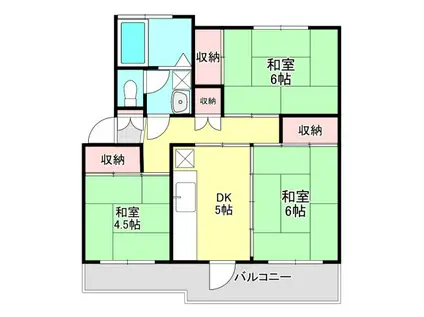 清瀬旭が丘団地3号棟(3DK/1階)の間取り写真