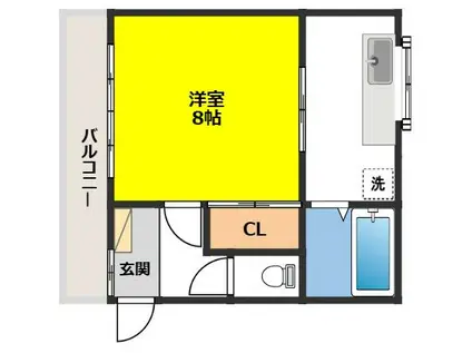 メゾン・ド・ラ・ナヴェット(1K/2階)の間取り写真