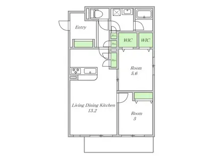 ウィズ ワンレジデンス大今里(2LDK/1階)の間取り写真