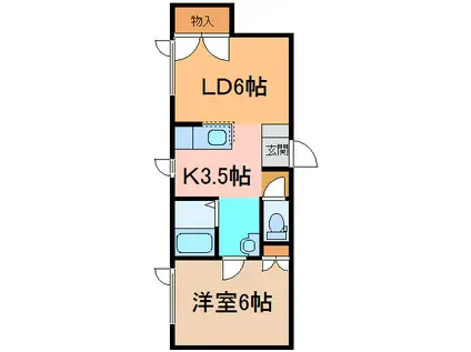 エコハイツ161(1LDK/2階)の間取り写真