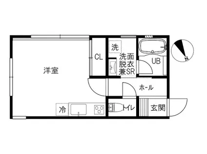 LUCIA(ワンルーム/2階)の間取り写真