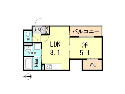 クリエオーレ神田中通II(1LDK/3階)の間取り写真