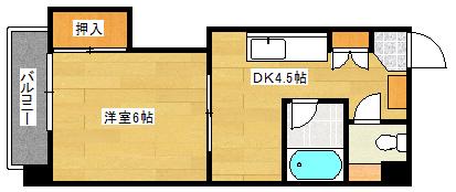 英数学館ビル(1DK/3階)の間取り写真
