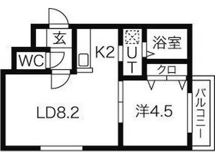 CORDIALE(1LDK/4階)の間取り写真