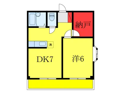 石田ハイツ(1SDK/3階)の間取り写真