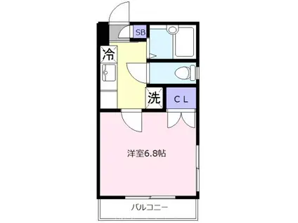 アステラス烏山(1K/1階)の間取り写真