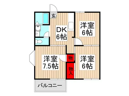 メゾン大和田(3DK/2階)の間取り写真