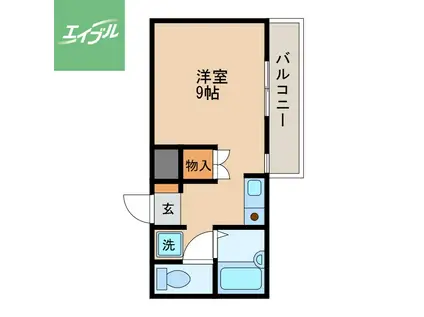 西田ビル(ワンルーム/4階)の間取り写真