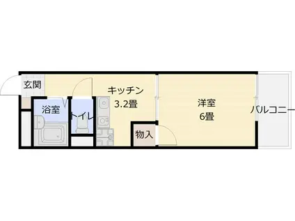 ビスタハイツ西村(1K/2階)の間取り写真