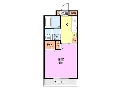 シャンブル尾山(1K/6階)の間取り写真