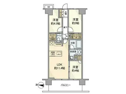 プレディア流山運河ステーションフロント(3LDK/6階)の間取り写真