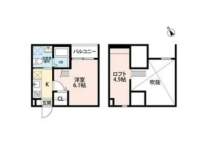 アミカルルーチェ南川アミカルルーチェミナミカ(1K/2階)の間取り写真