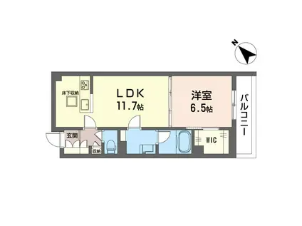 フェリシード野沢(1LDK/1階)の間取り写真