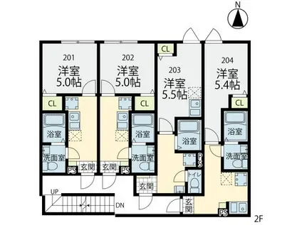G-CREST(ワンルーム/2階)の間取り写真