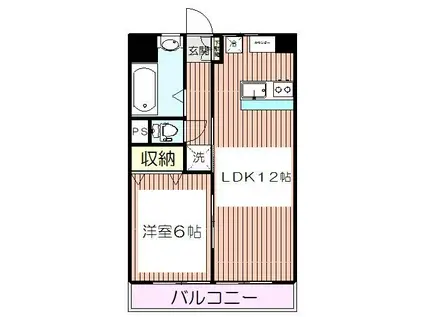 高島平ハイランドコーポ(1LDK/6階)の間取り写真