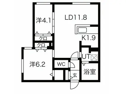 アルマダ(2LDK/2階)の間取り写真