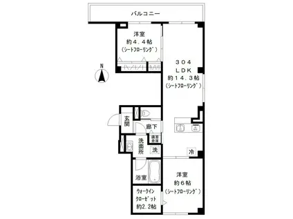 SKYE池上(2LDK/3階)の間取り写真