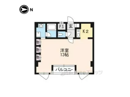 ラフィーネ御池(1K/5階)の間取り写真