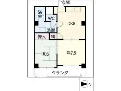 ホーメスト川名(2DK/4階)の間取り写真