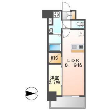 メイクスアート名駅南IV(1LDK/10階)の間取り写真