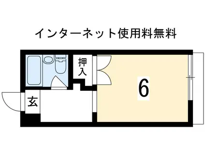 シェアフラット岩倉(ワンルーム/1階)の間取り写真