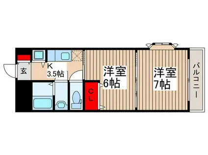 カサルチェーロ(2K/2階)の間取り写真