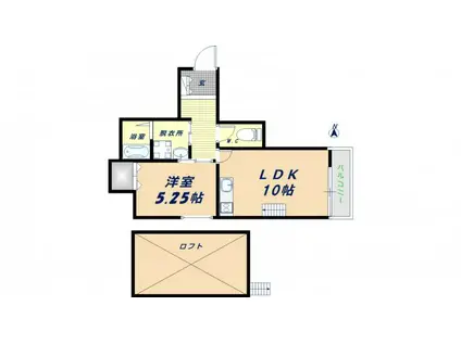 GLANZ(1LDK/3階)の間取り写真